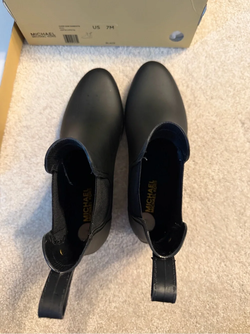 Michael Kors Matte Black Chelsea Ankle Rain Booties